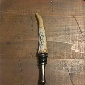 Handmade carved antler bottle stopper